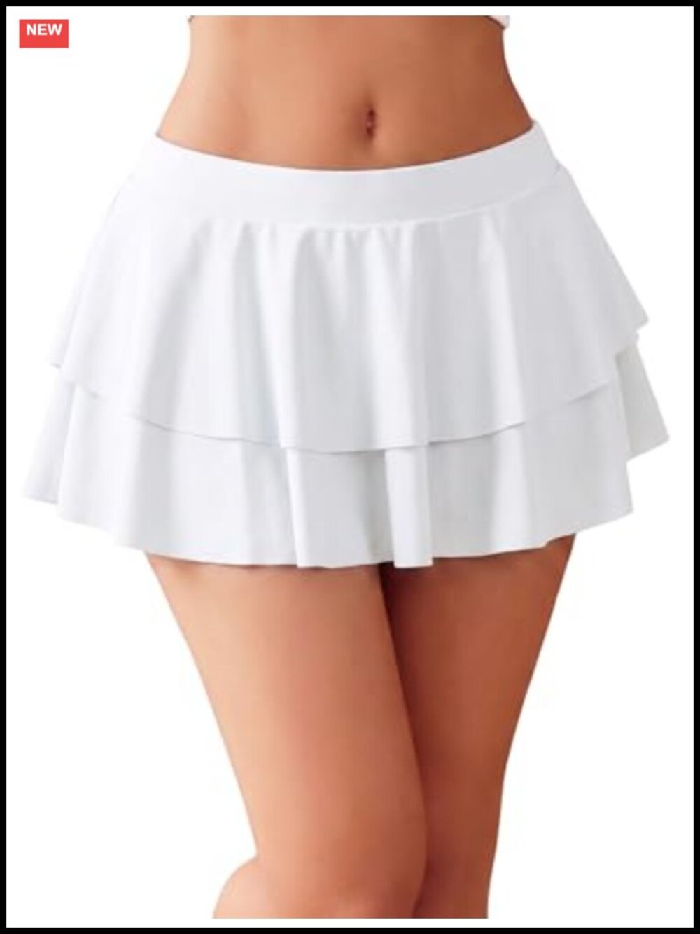 Women Pleated Mini Skirt Ruffle Lingerie Layered Y2K Outfit for Role Play XS-4XL
